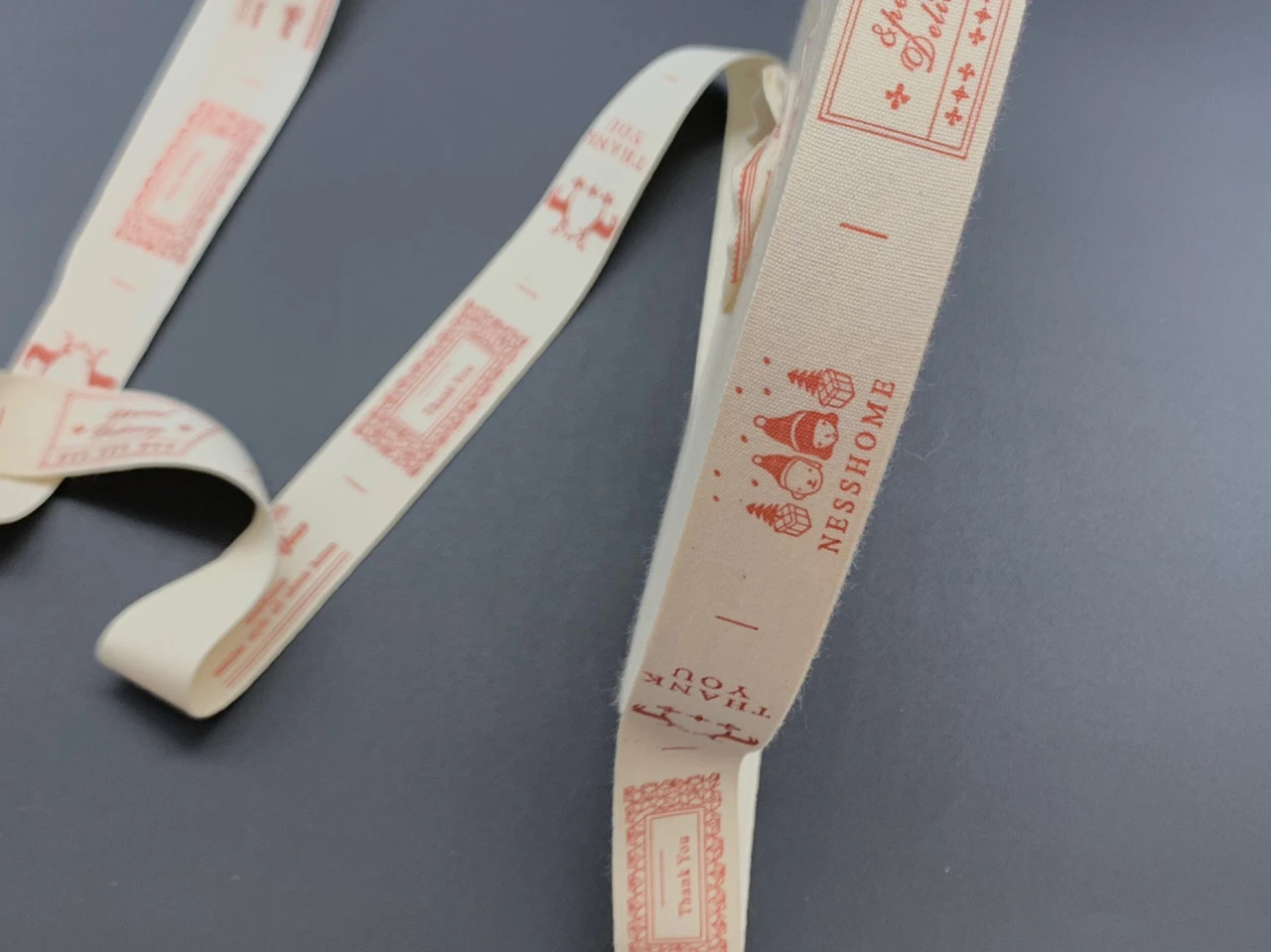 Стрічка декоративна з візерунком, "Thank You", 2,5см, Колір "бежевий"