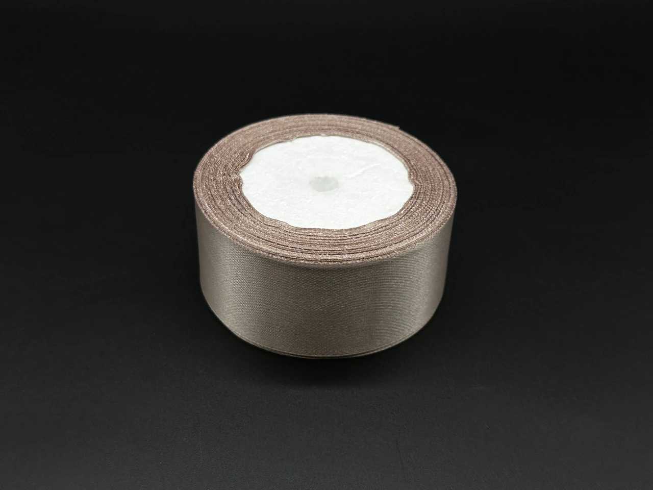 Стрічка атласна декоративна, 4см, 23м/рул, Колір "пудра"