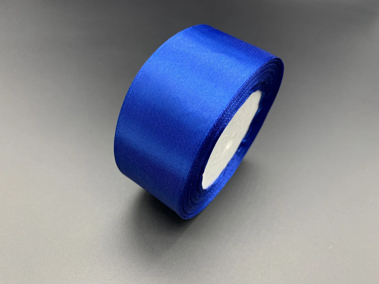 Стрічка атласна декоративна, 4см, 23м/рул, Колір "синій"