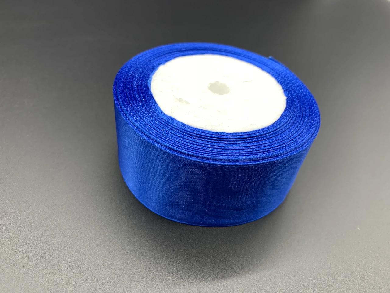 Стрічка атласна декоративна, 4см, 23м/рул, Колір "синій" - 2