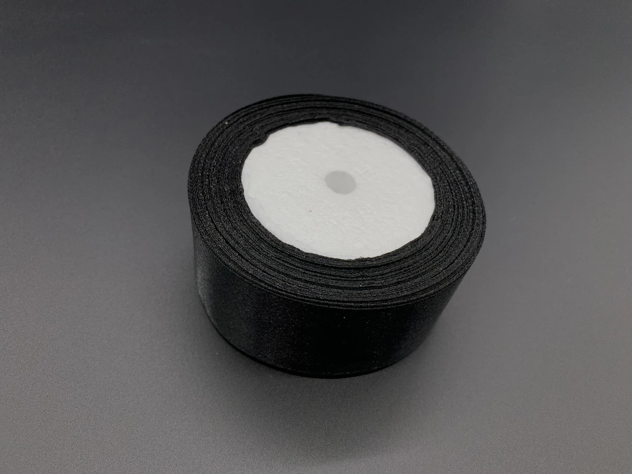 Стрічка атласна декоративна, 4см, 23м/рул, Колір "чорний" - 2
