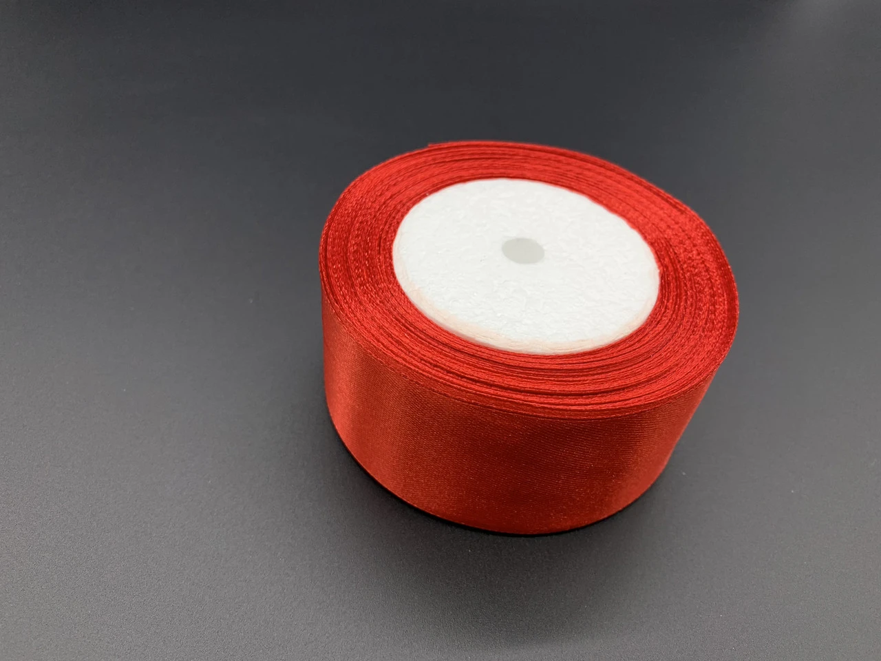 Стрічка атласна декоративна, 4см, 23м/рул, Колір "червоний" - 2