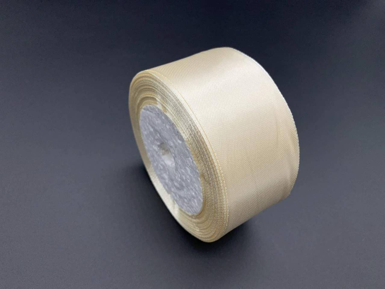 Стрічка атласна декоративна, 4см, 23м/рул, Колір "бежевий" - 2