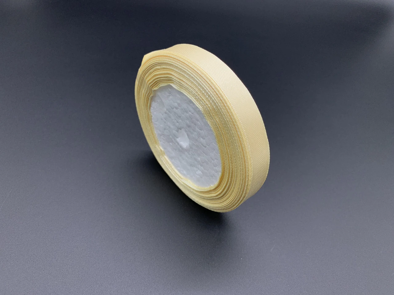 Стрічка атласна декоративна, 1,4см, 23м/рул, Колір "жовтий" - 2