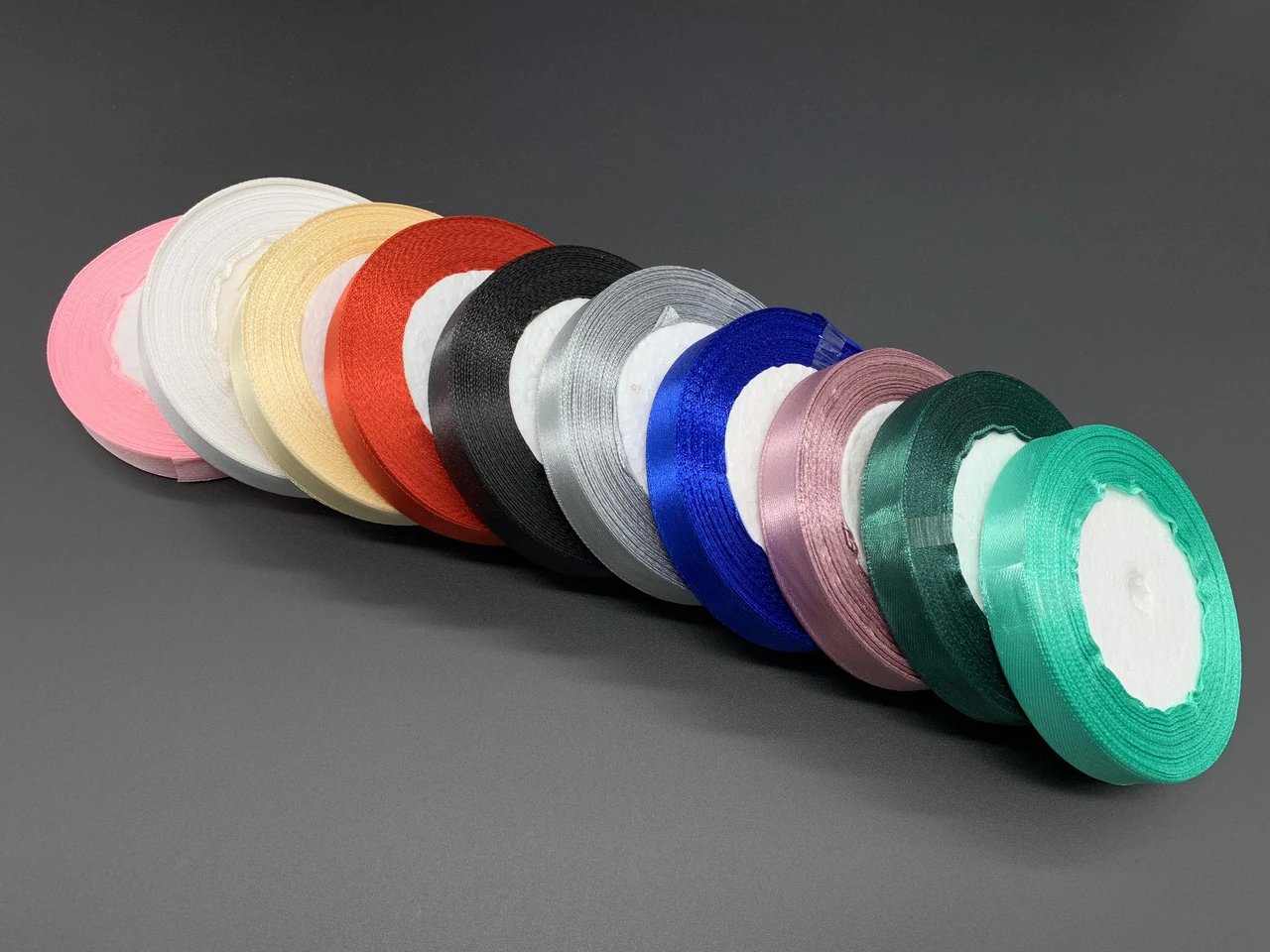 Стрічка атласна декоративна, 1,4см, 23м/рул, Колір "рожевий" - 2