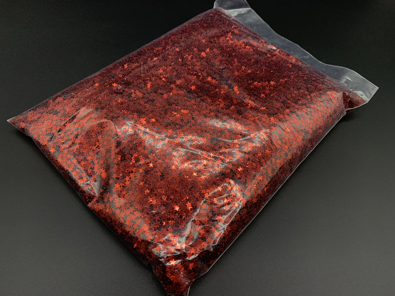 Блискітки, гліттер декоративний у формі "Зірка", 1 кг, Колір "червоний"