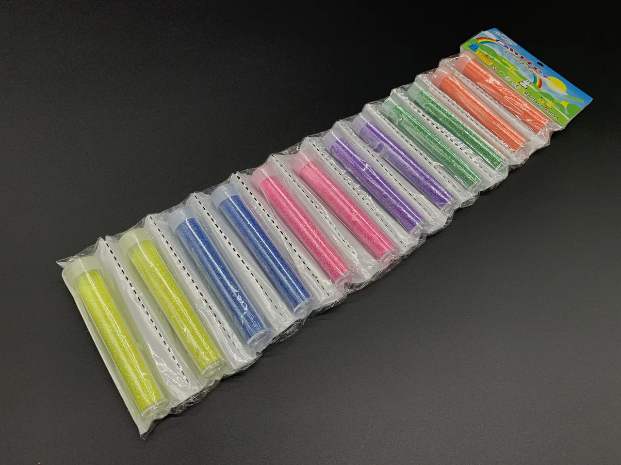 Блискітки, гліттер декоративний в тюбику, 12шт, Колір "різнольоровий"