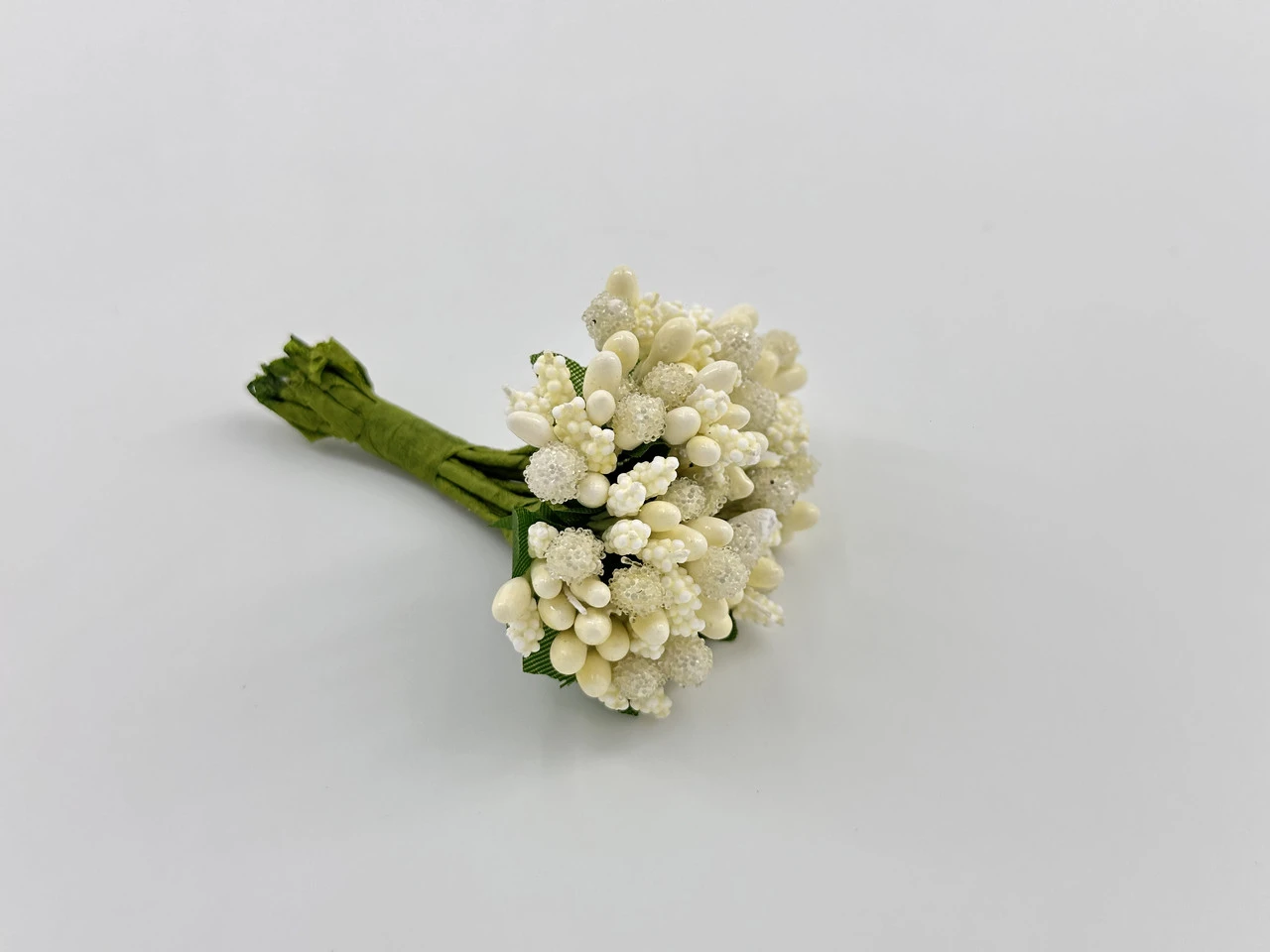 Квіти штучні на гілці, 12шт/пуч, тичинки, Колір "бежевий"