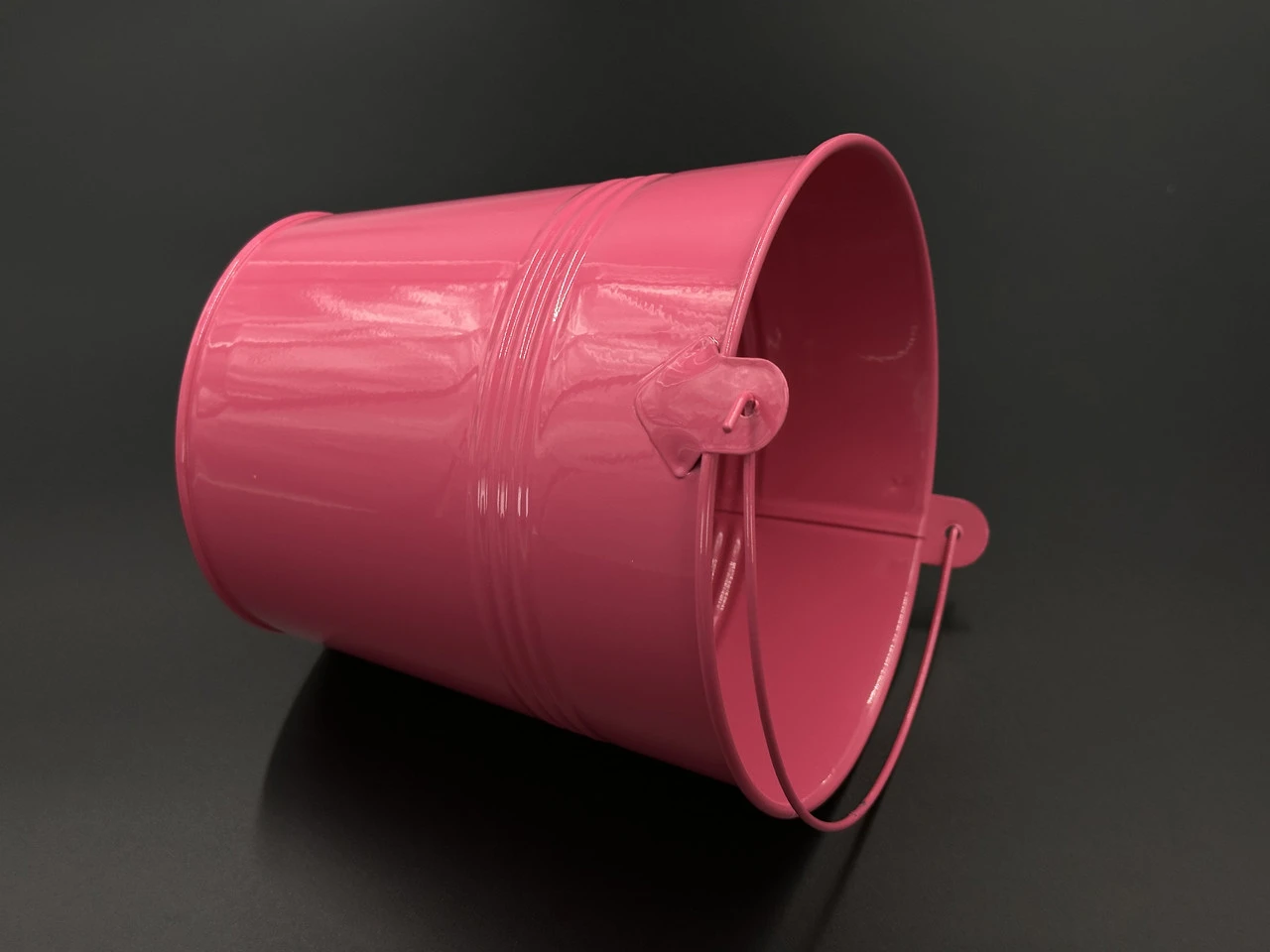 Ведерко декоративное металлическое, 16х15см, Цвет «розовый»