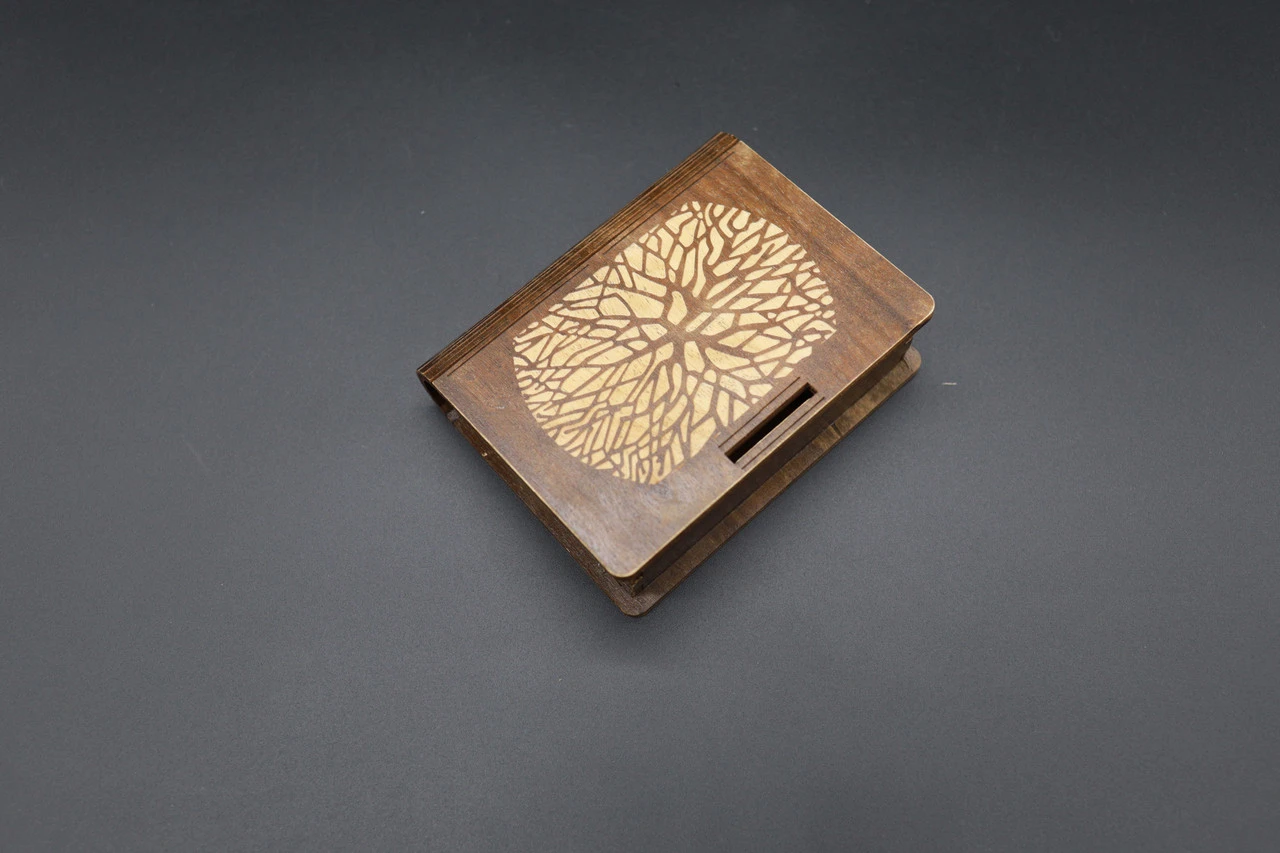 Купюрниця з фанери у формі скрині, 12х9см, Колір "коричневий" - 2