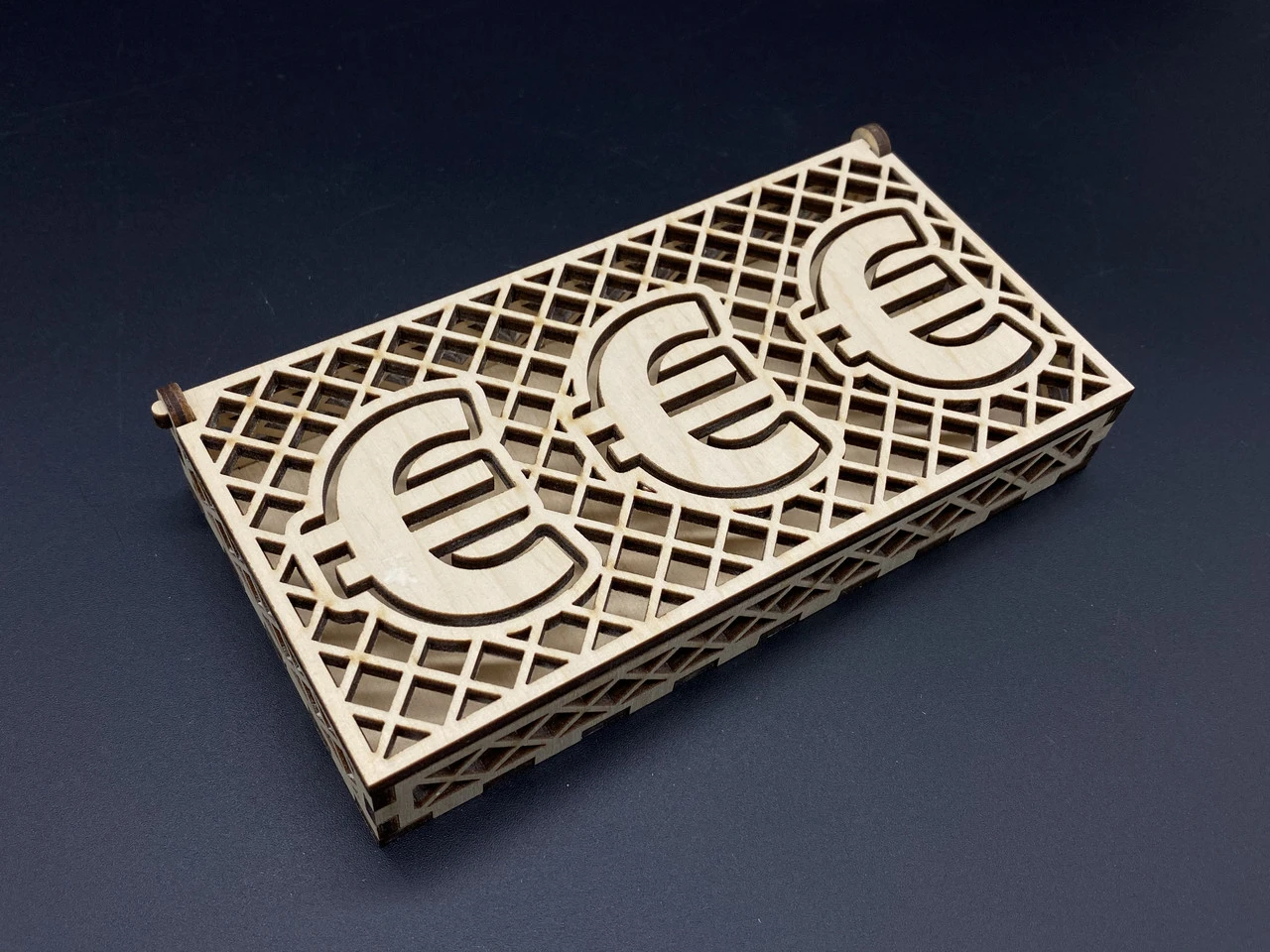 Купюрниця з фанери у формі скрині, 16х8х2,5см, Колір "білий"