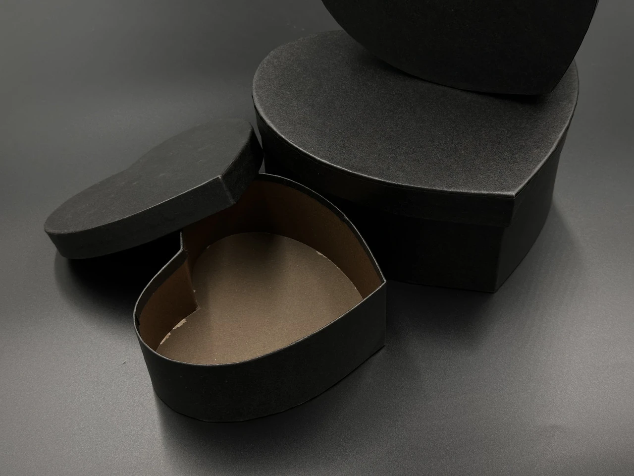 Коробка подарункова, Серце, 21х9см, Колір "чорний", 3шт - 2