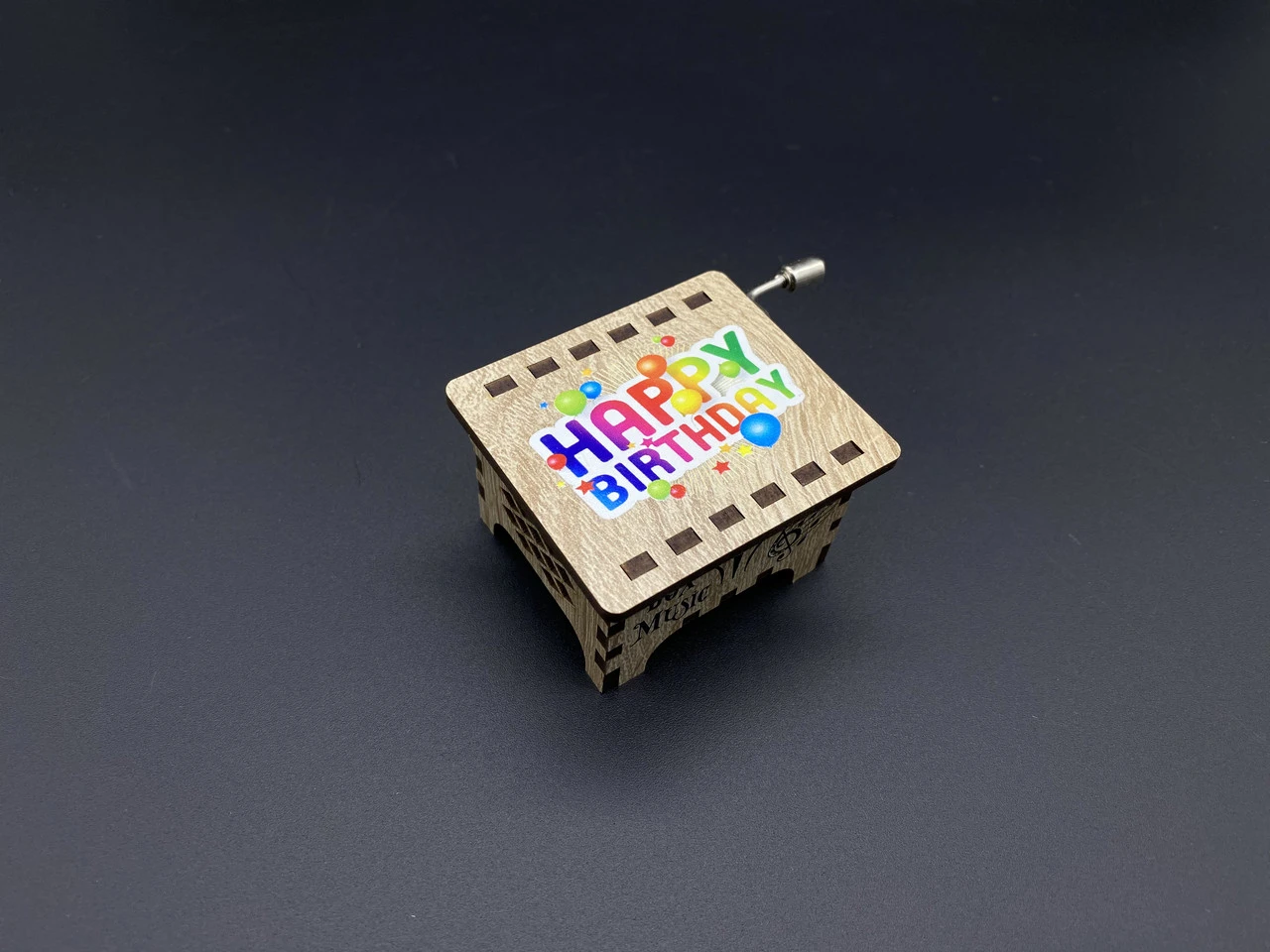 Музыкальная шкатулка «Happy birthday», 6х5см, Цвет «серый»