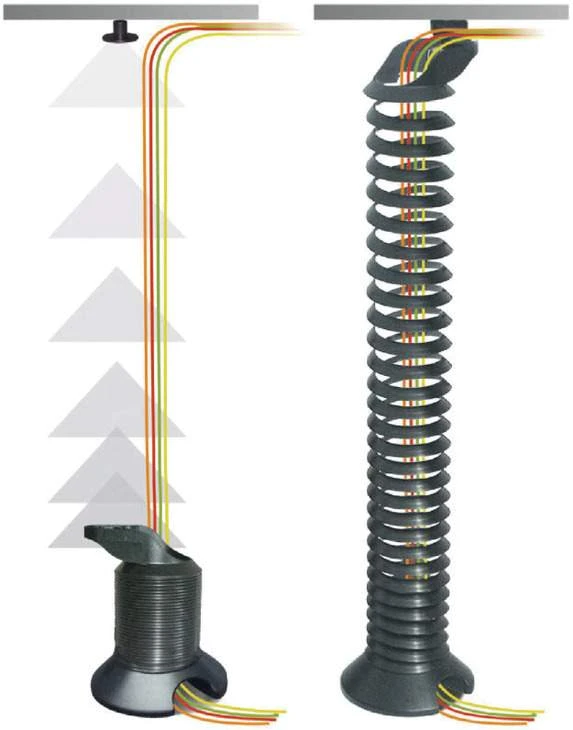 Гибкий кабельный канал вертикальный в форме спирали серебряный 63120910 - 2