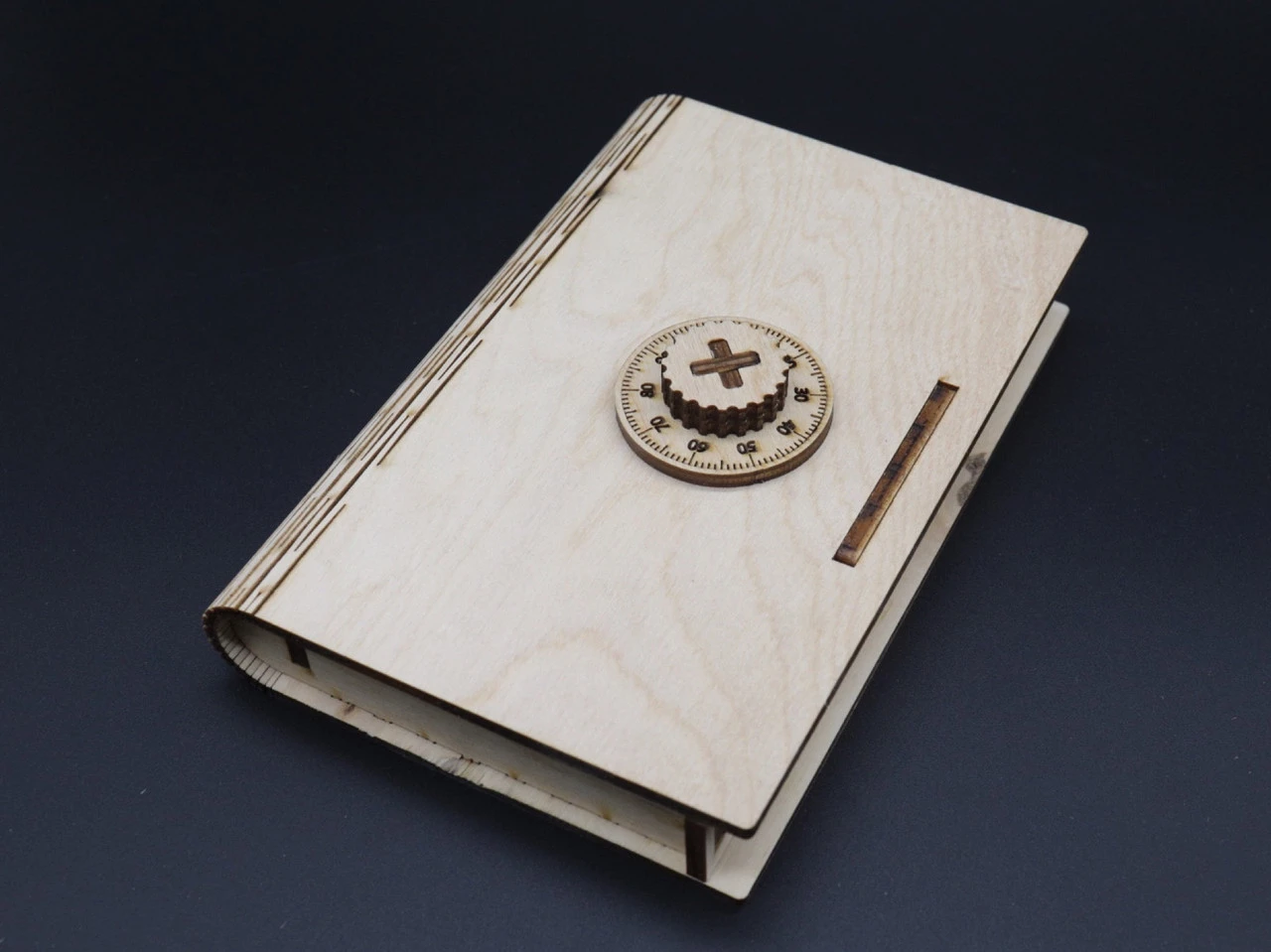 Купюрниця з фанери у формі скрині з кодом, 12х17,5см, Колір "білий"