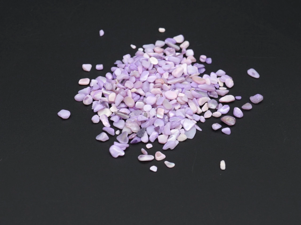 Камінчик декоративний, подріблений, полірований, 100 грам, Колір "бузок"