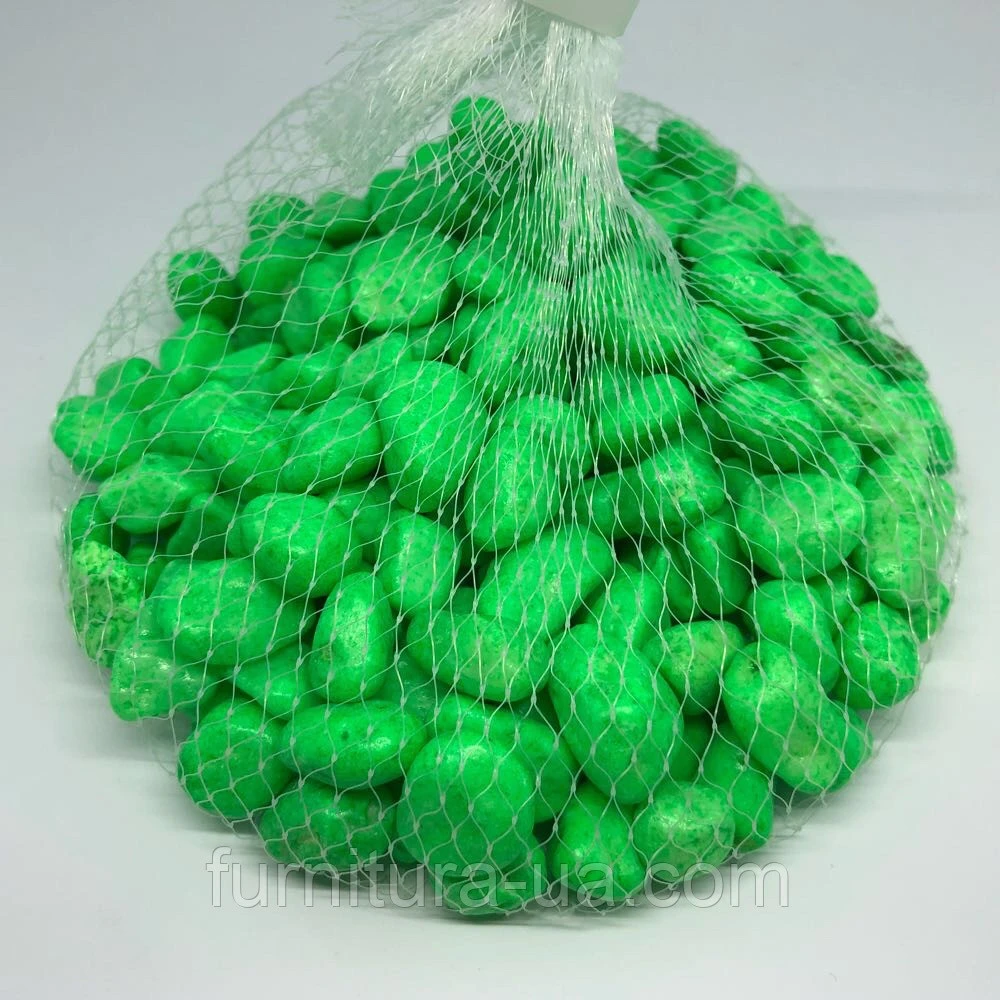 Камінчик декоративний великий, 500 грам, Колір "зелений" - 2