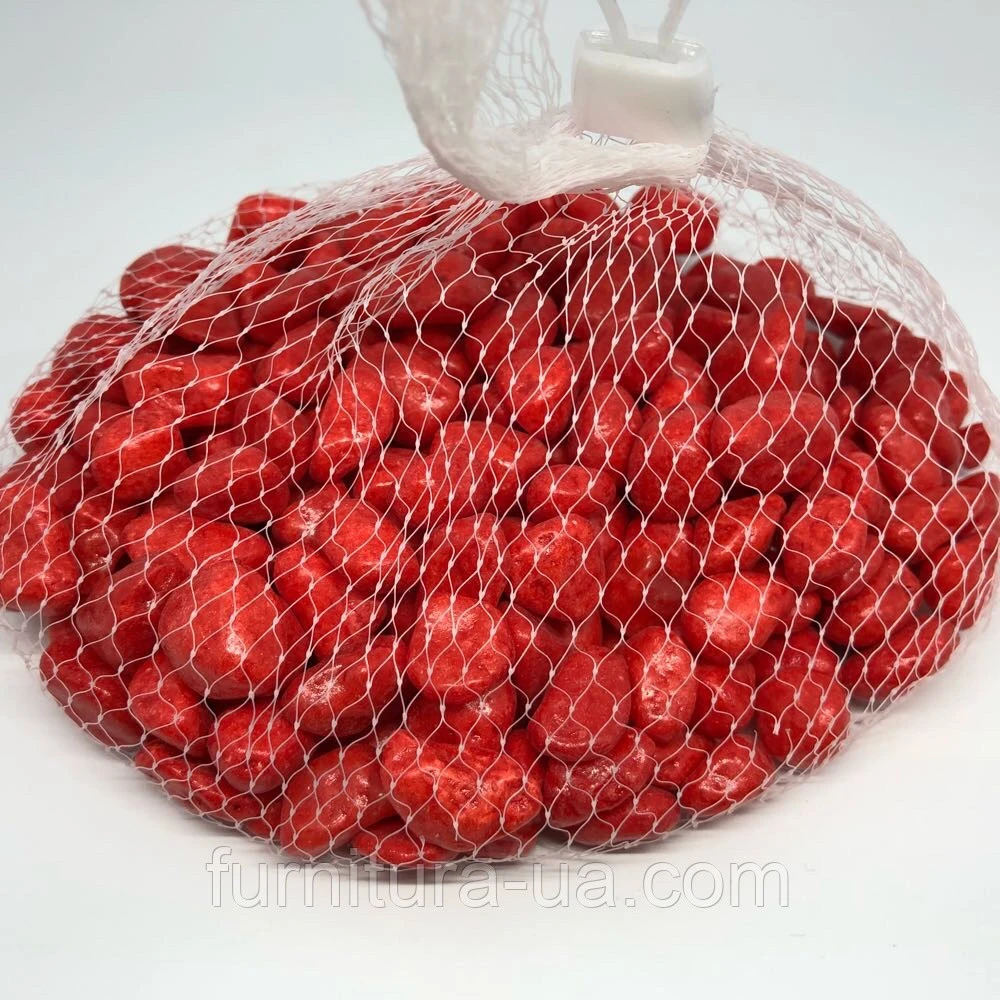 Камінчик декоративний великий, 500 грам, Колір "червоний" - 2