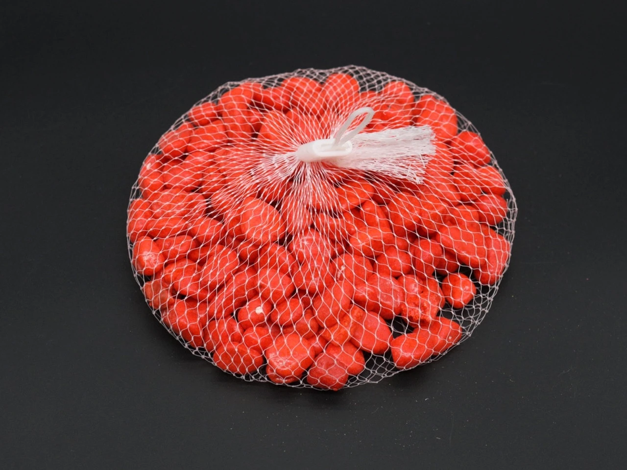 Камінчик декоративний великий, 500 грам, Колір "червоний"