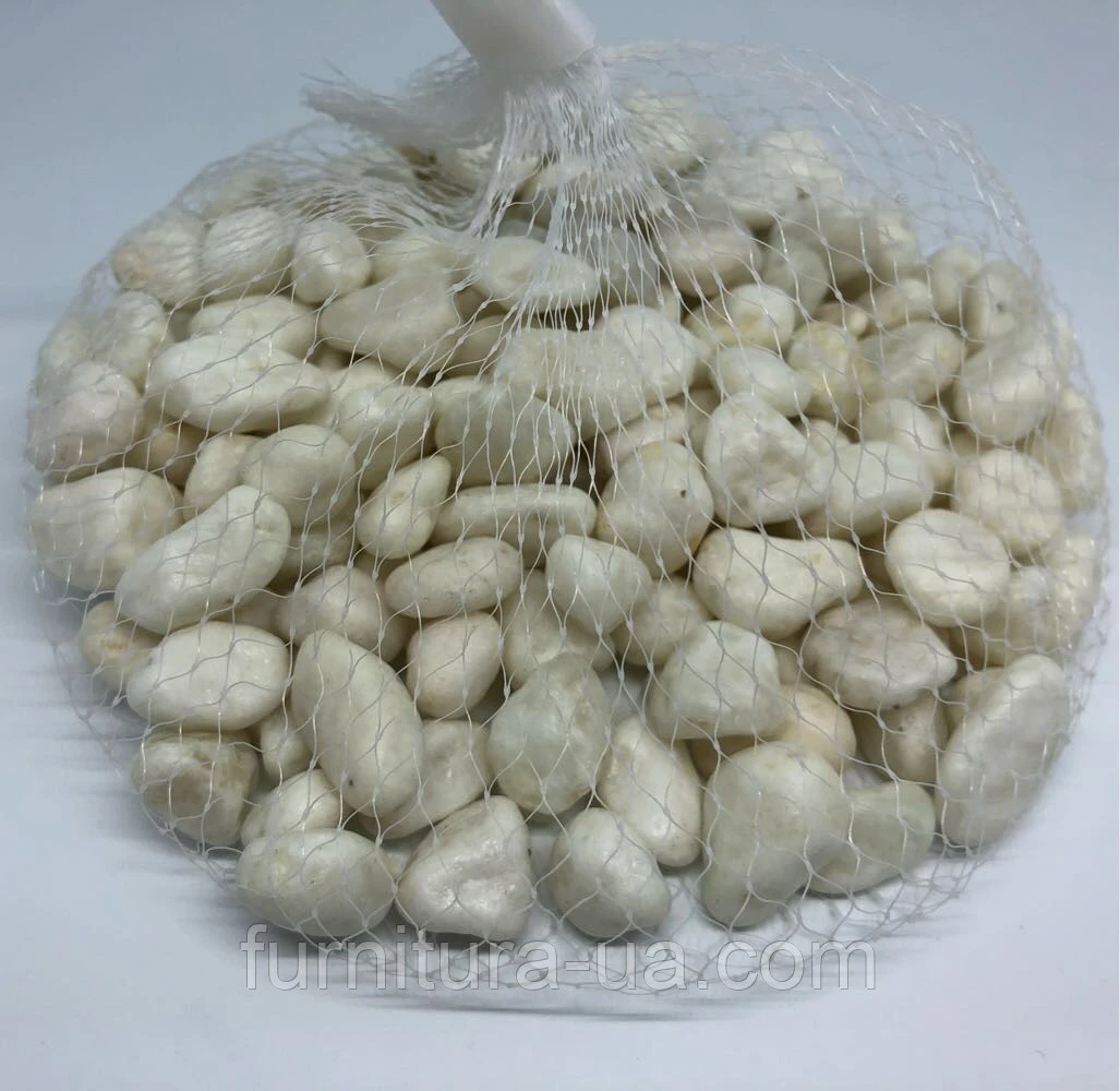 Камінчик декоративний, подріблений, полірований, 500 грам, Колір "білий" - 2