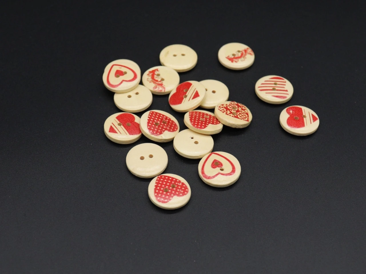 Гудзики пластикові, Серце, 20мм, Колір "різнокольоровий" - 2