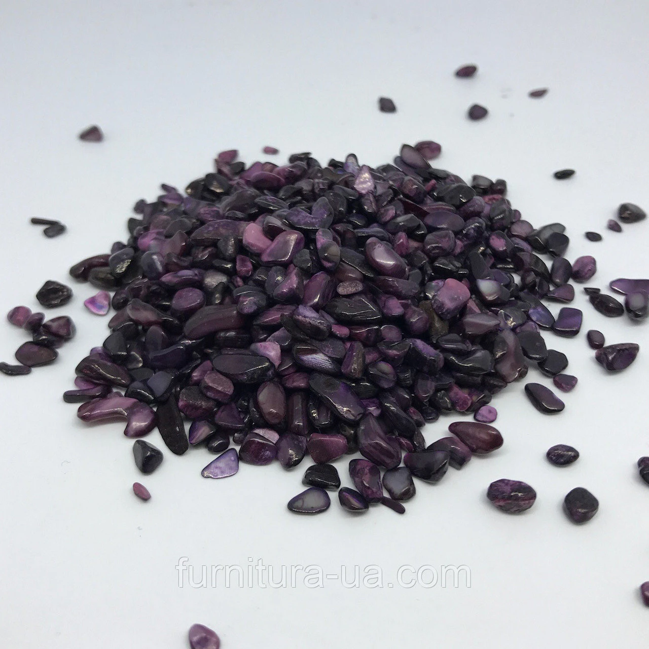 Камінчик декоративний, подріблений, полірований, 100 грам, Колір "фіолетовий" - 2