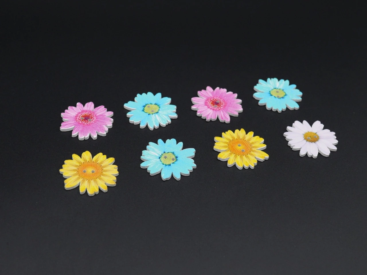 Пуговицы деревянные декоративные, Цветок, 35мм, Цвет «разноцветный» - 2