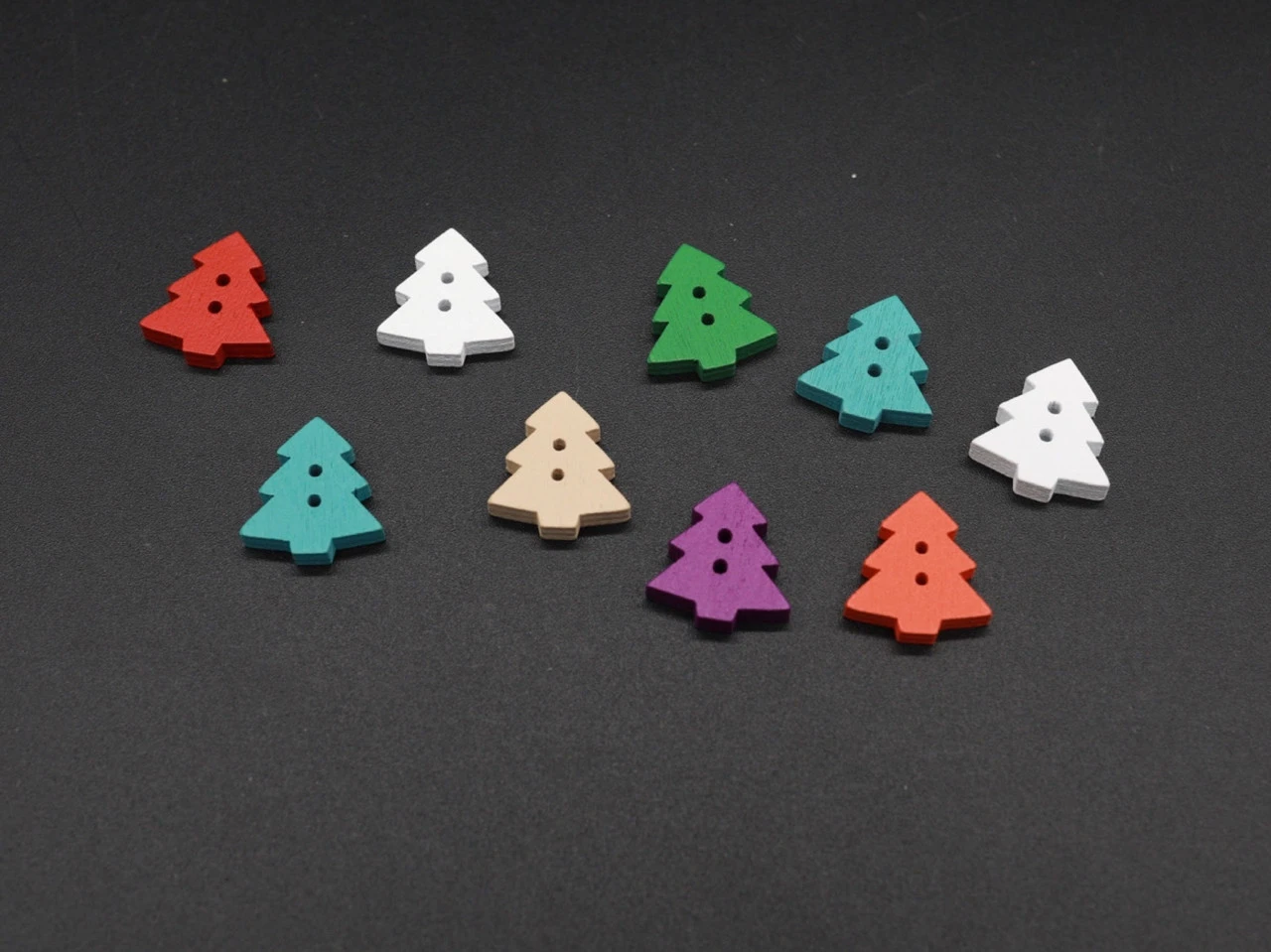 Гудзики дерев'яні декоративні, Ялинка, 18мм, Колір "різнокольоровий" - 2