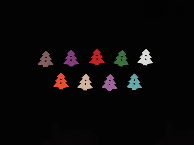 Гудзики дерев'яні декоративні, Ялинка, 18мм, Колір "різнокольоровий"