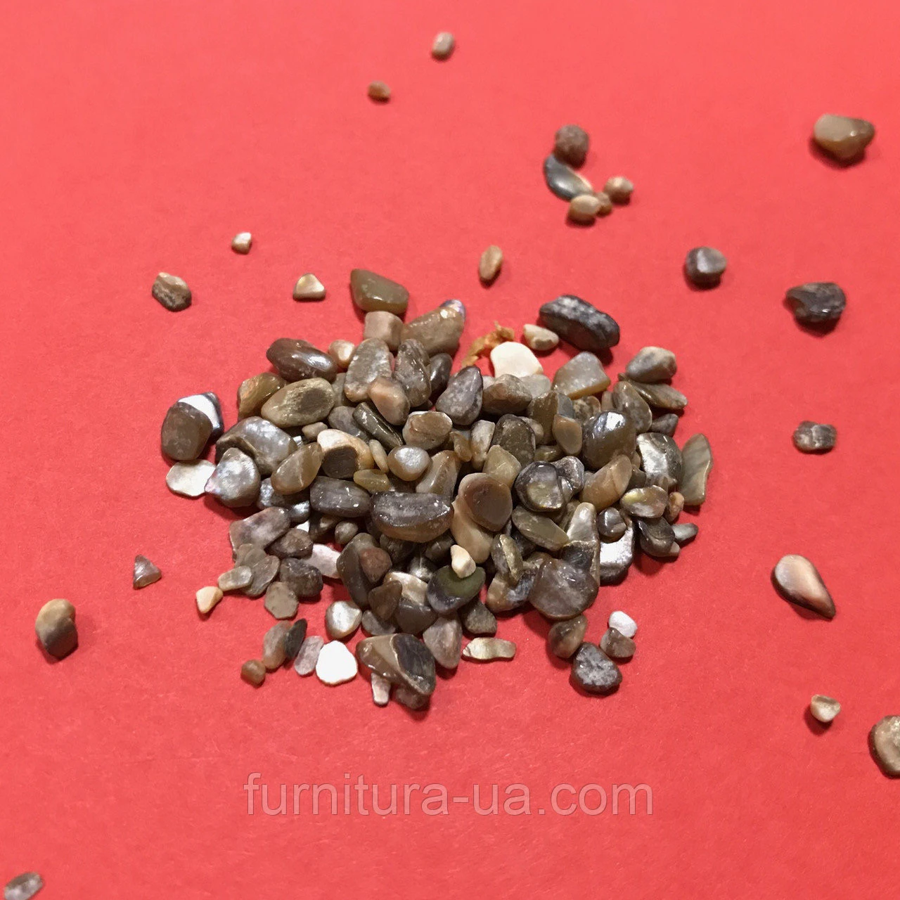 Камінчик декоративний, подріблений, полірований, 100 грам, Колір "коричневий" - 2