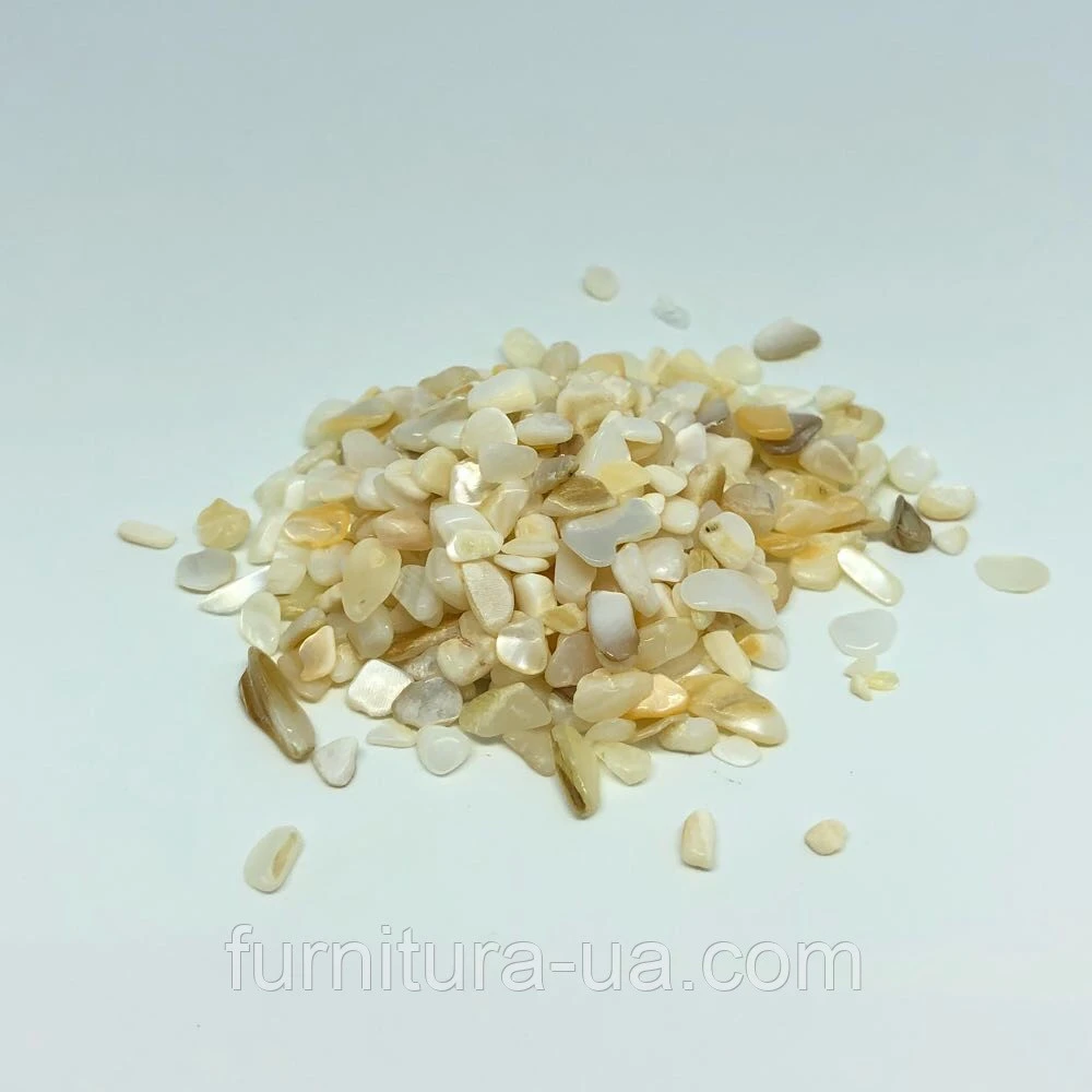 Камінчик декоративний, подріблений, полірований, 100 грам, Колір "білий" - 2