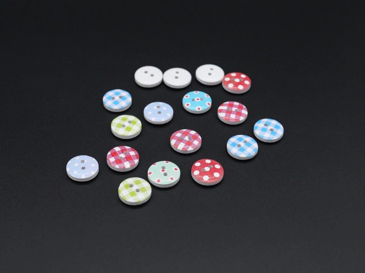 Гудзики дерев'яні декоративні, 15мм, Колір "різнокольоровий" - 2