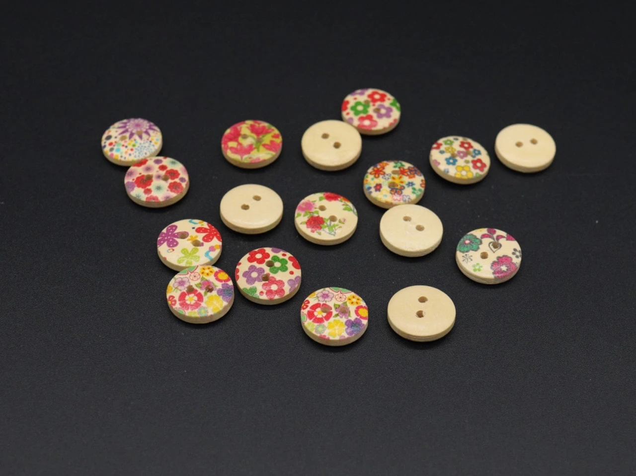 Пуговицы деревянные декоративные, 15мм, Цвет «разноцветный» - 2