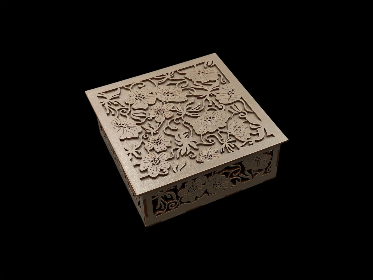 Скринька декоративна з фанери, під декупаж, 16,5х16,5х6см, Колір "графіт" - 2