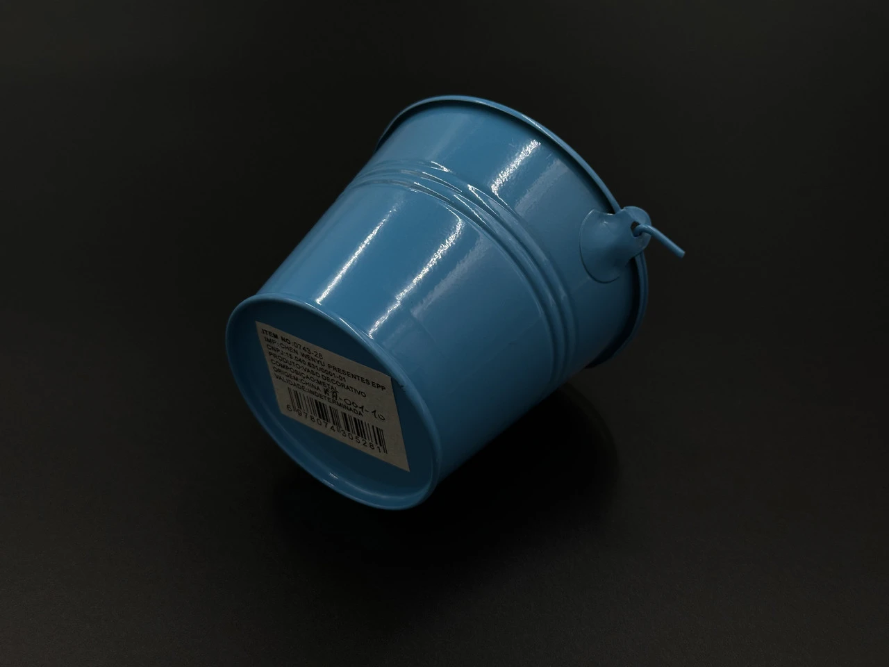 Відерце декоративне металеве, 7х6,5см, Колір "синій" - 2