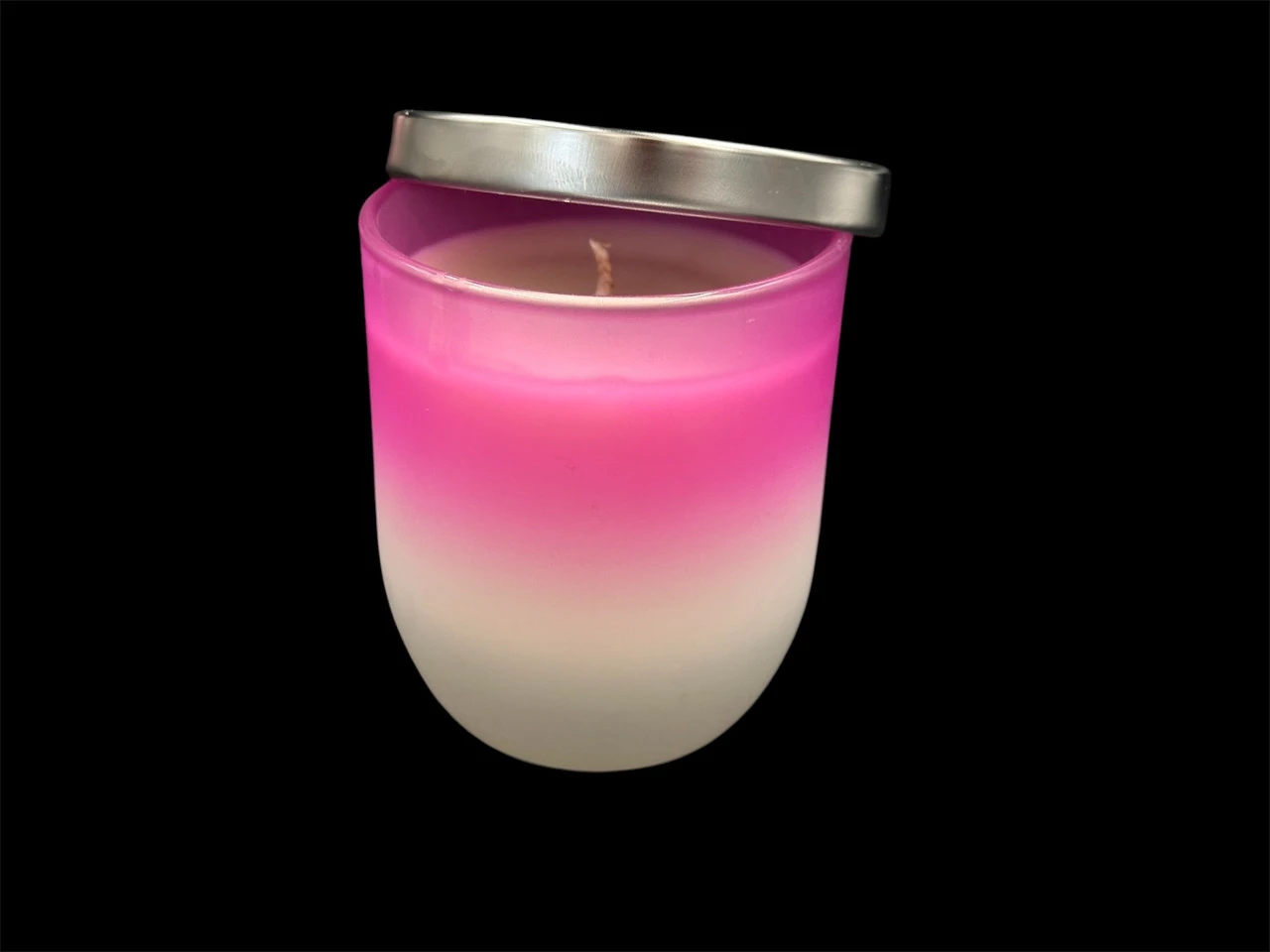 Аромасвічка соєва з ґнітом, аромат "Цвітіння лаванди та заспокійливий сандал", 80х70мм