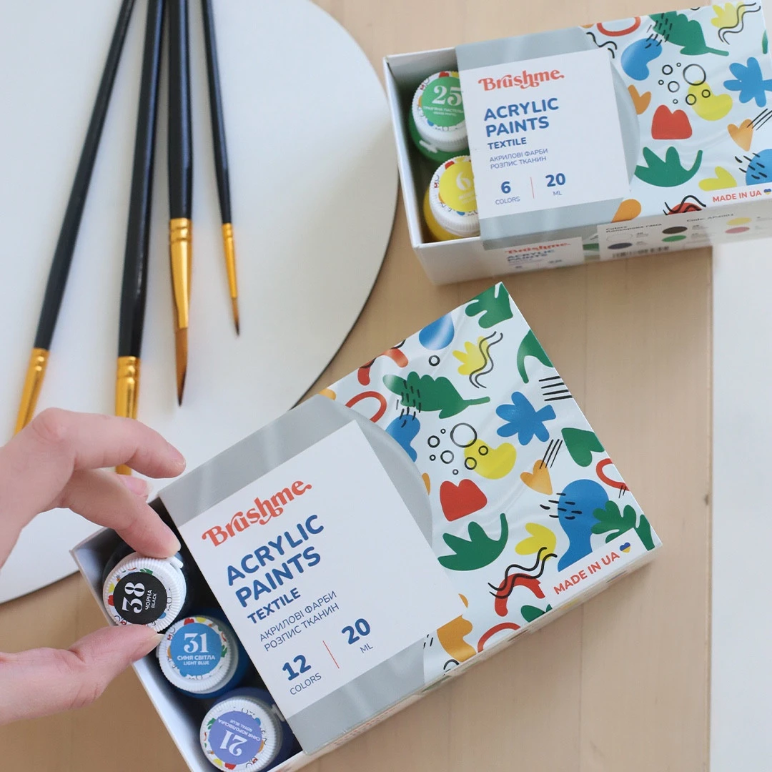 Акрилова фарба глянцева, вологостійка, 20мл, Набір 12 кольорів - 2