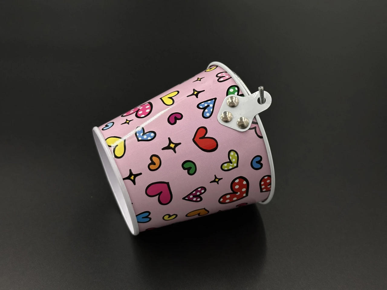 Ведерко декоративное металлическое, 8х8см, Цвет «розовый»