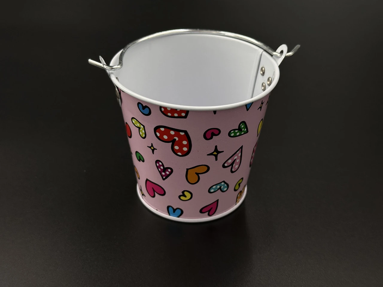 Ведерко декоративное металлическое, 8х8см, Цвет «розовый» - 2