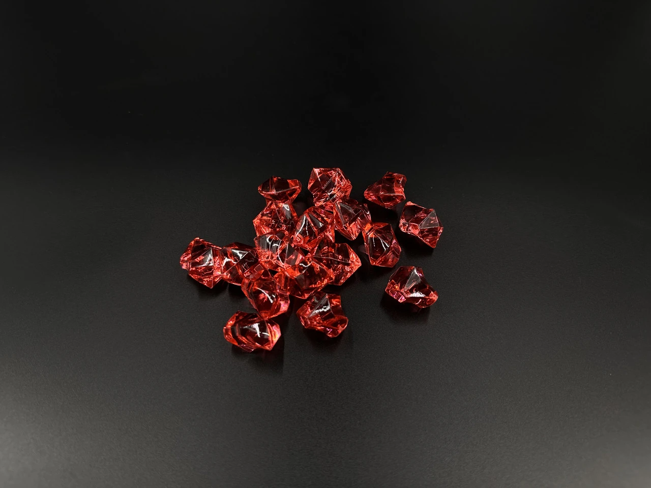 Камінчик прозорий декоративний, 100 грам, Колір "червоний" - 2