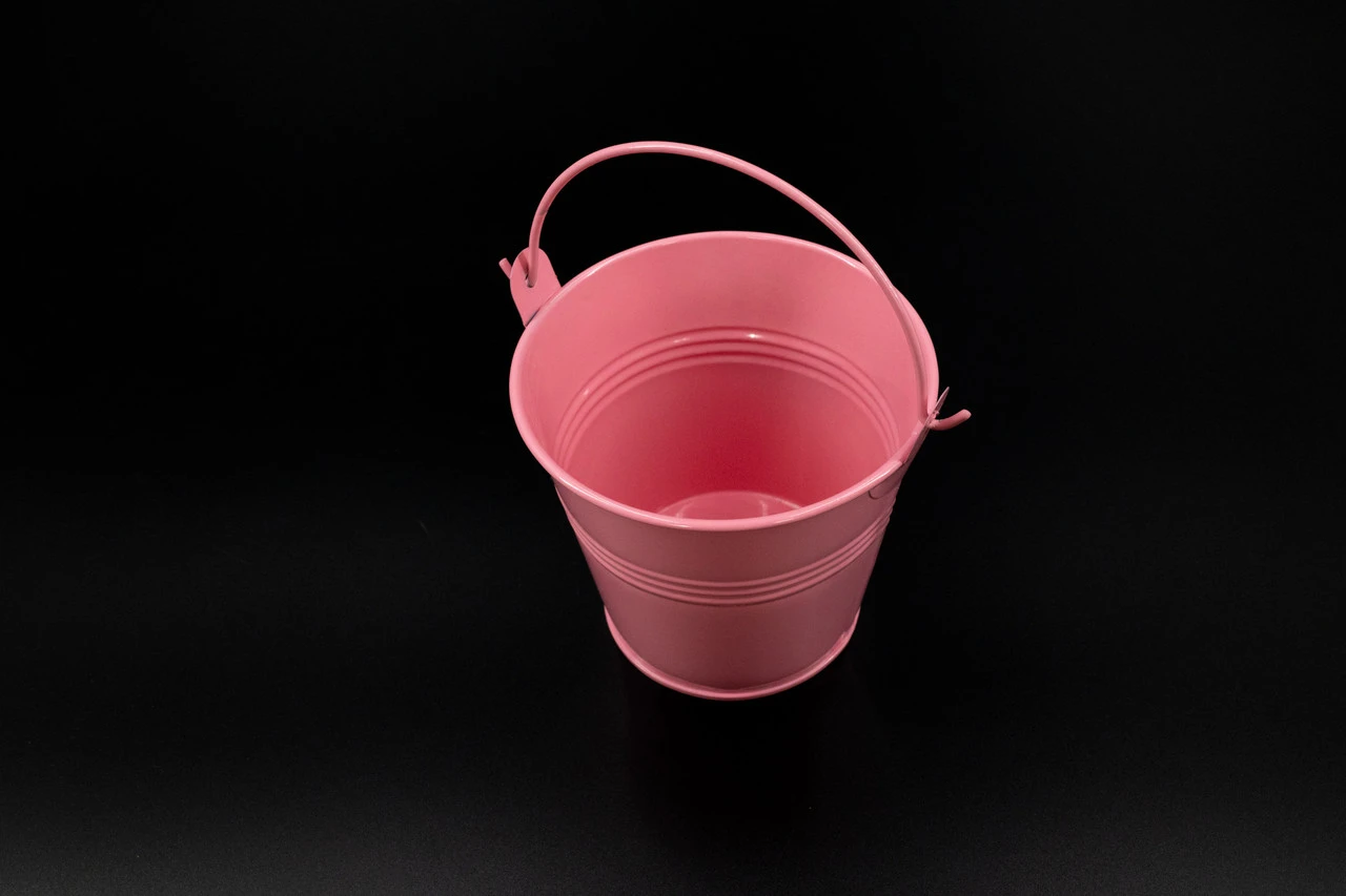 Ведерко декоративное металлическое, 9см, Цвет «светло-розовый» - 2