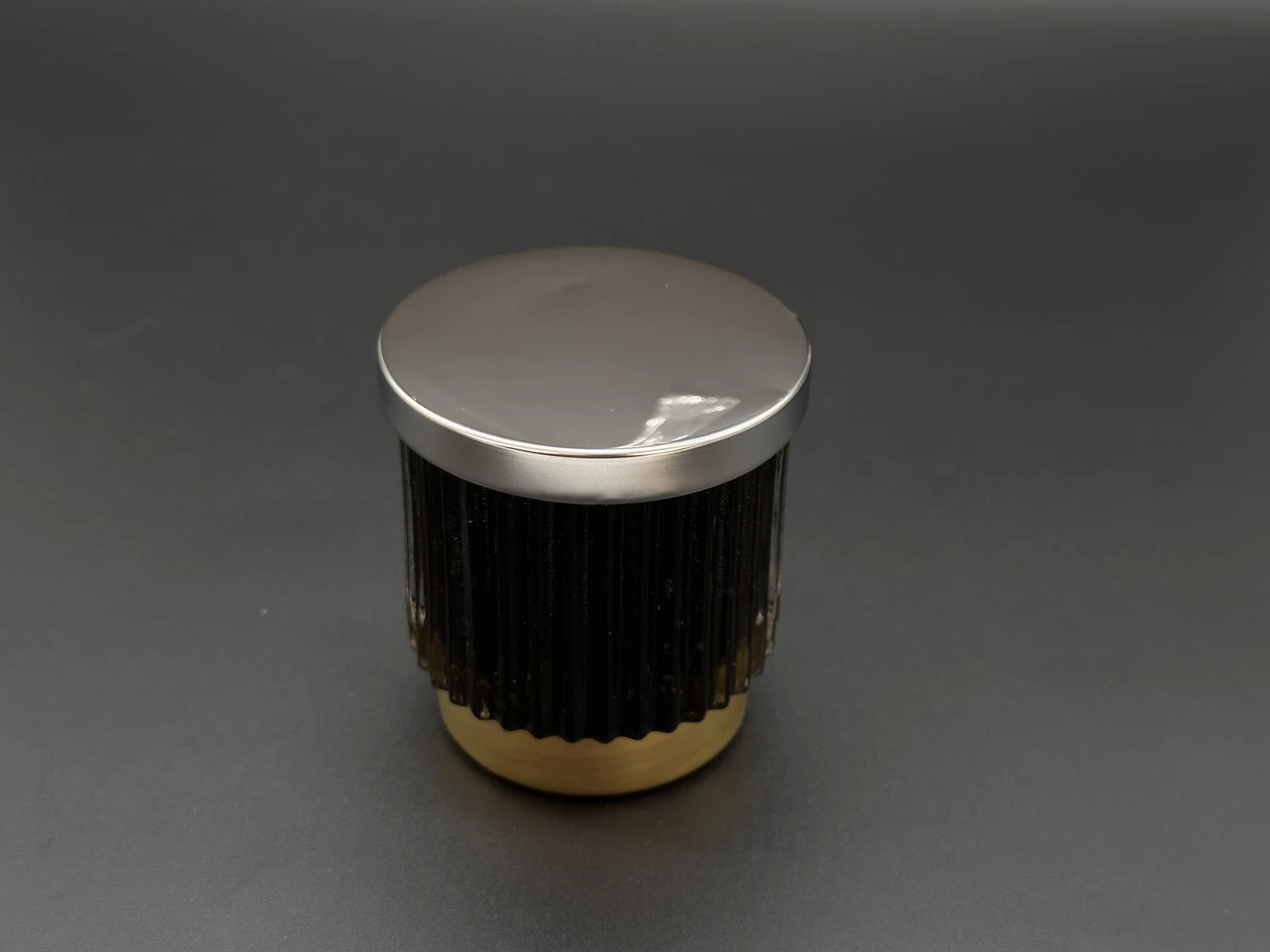 Стеклянная банка для свечей с металлической крышкой, 80х70мм, Цвет «черный»