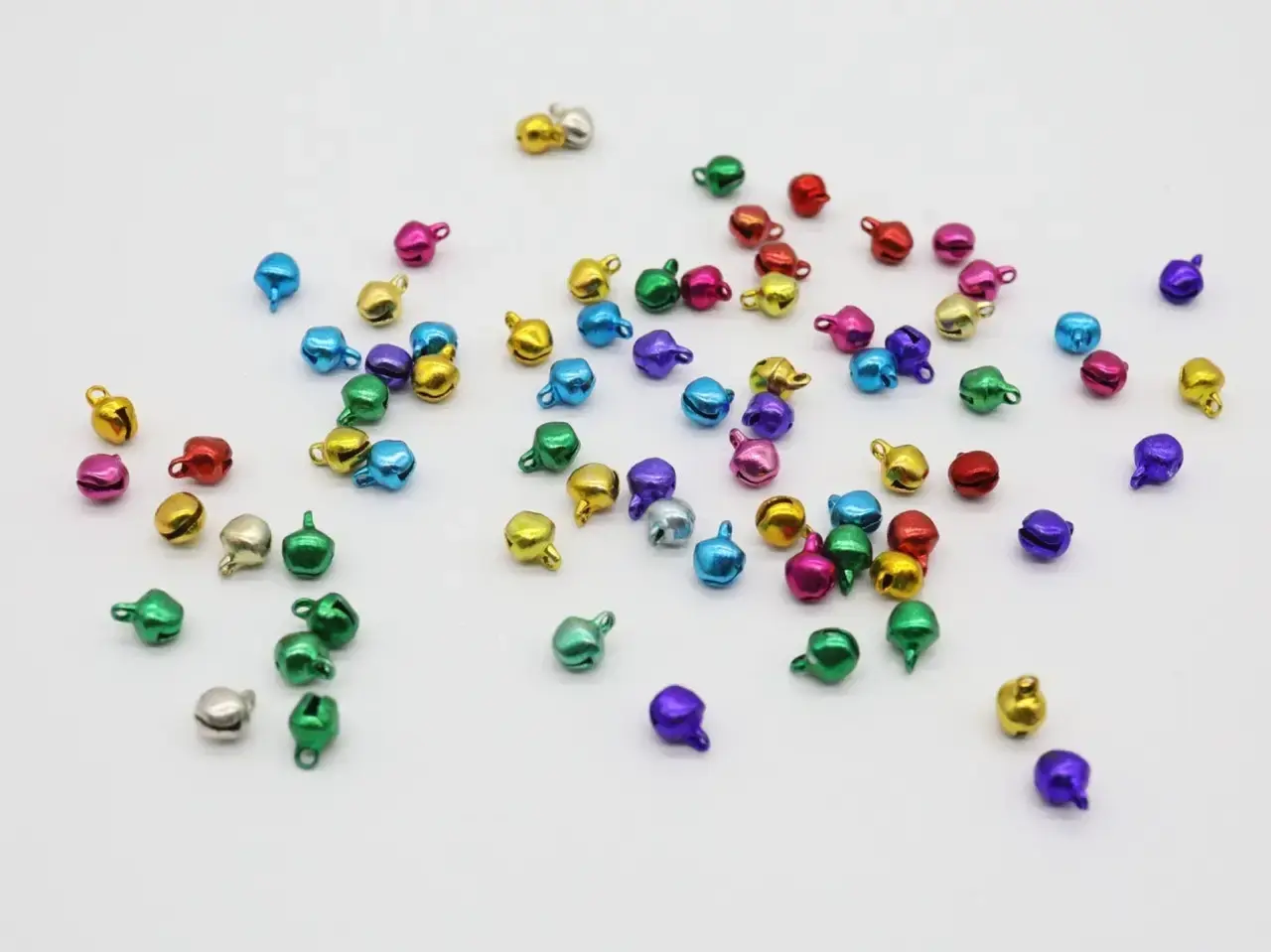 Дзвіночки-брязкальця металеві декоративні, 6мм, Колір "різнокольоровий"