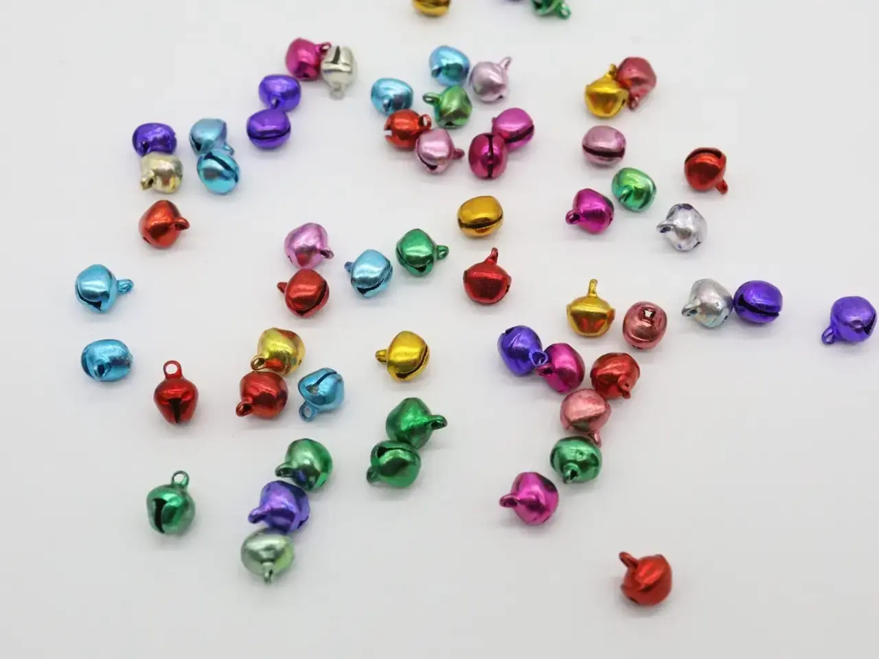 Дзвіночки-брязкальця металеві декоративні, 8мм, Колір "різнокольоровий"