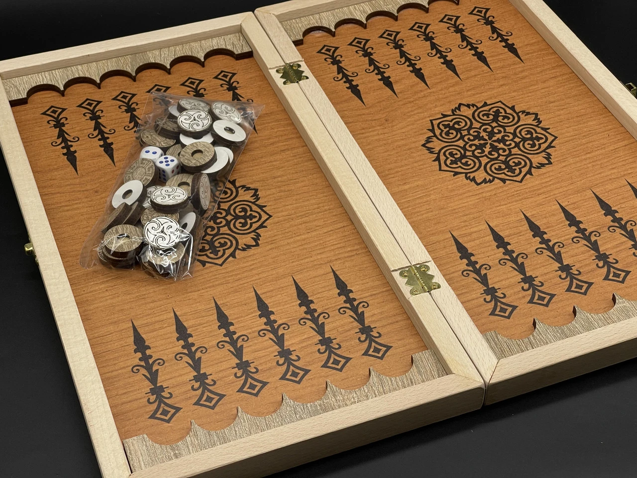 Нарди настільна гра, 21,5х42см, Колір "дерево" - 2