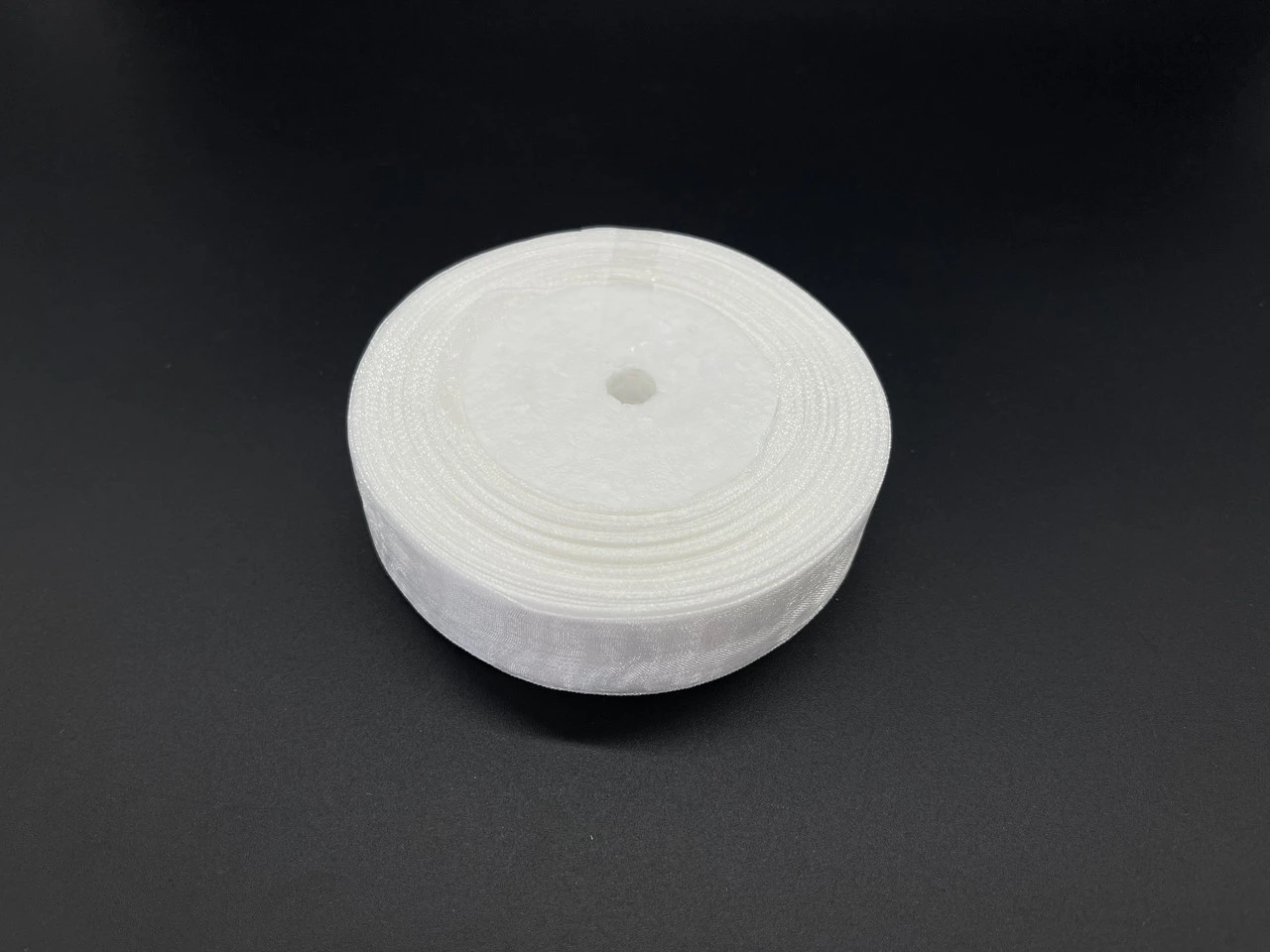 Стрічка з органзи декоративна, 26мм, 20м/рул, Колір "білий"