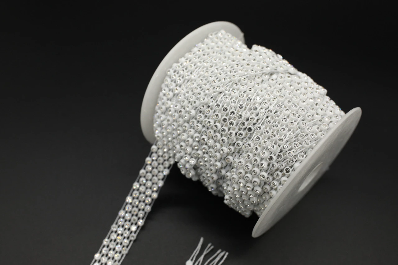 Лента из бусин, 14мм, Цвет «белый» - 2