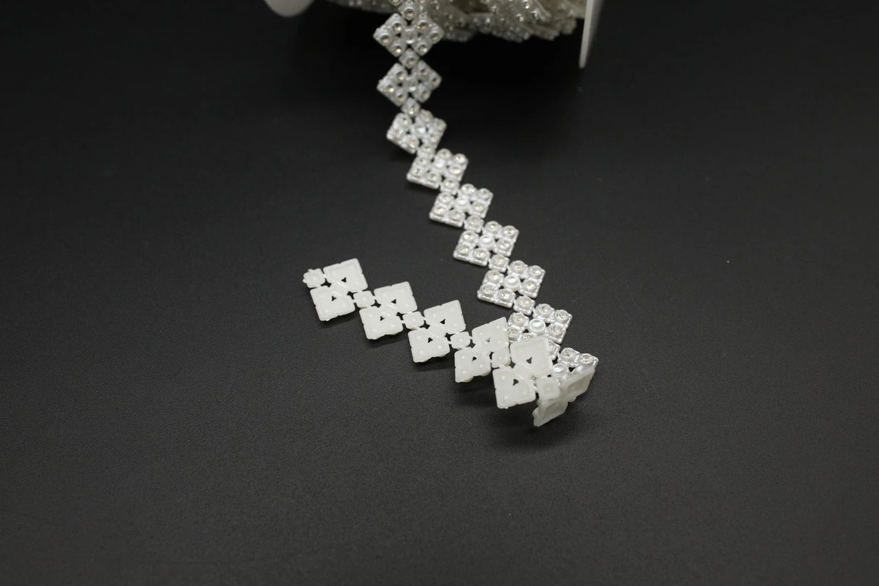 Лента из бусин, 18мм, Цвет «белый» - 2