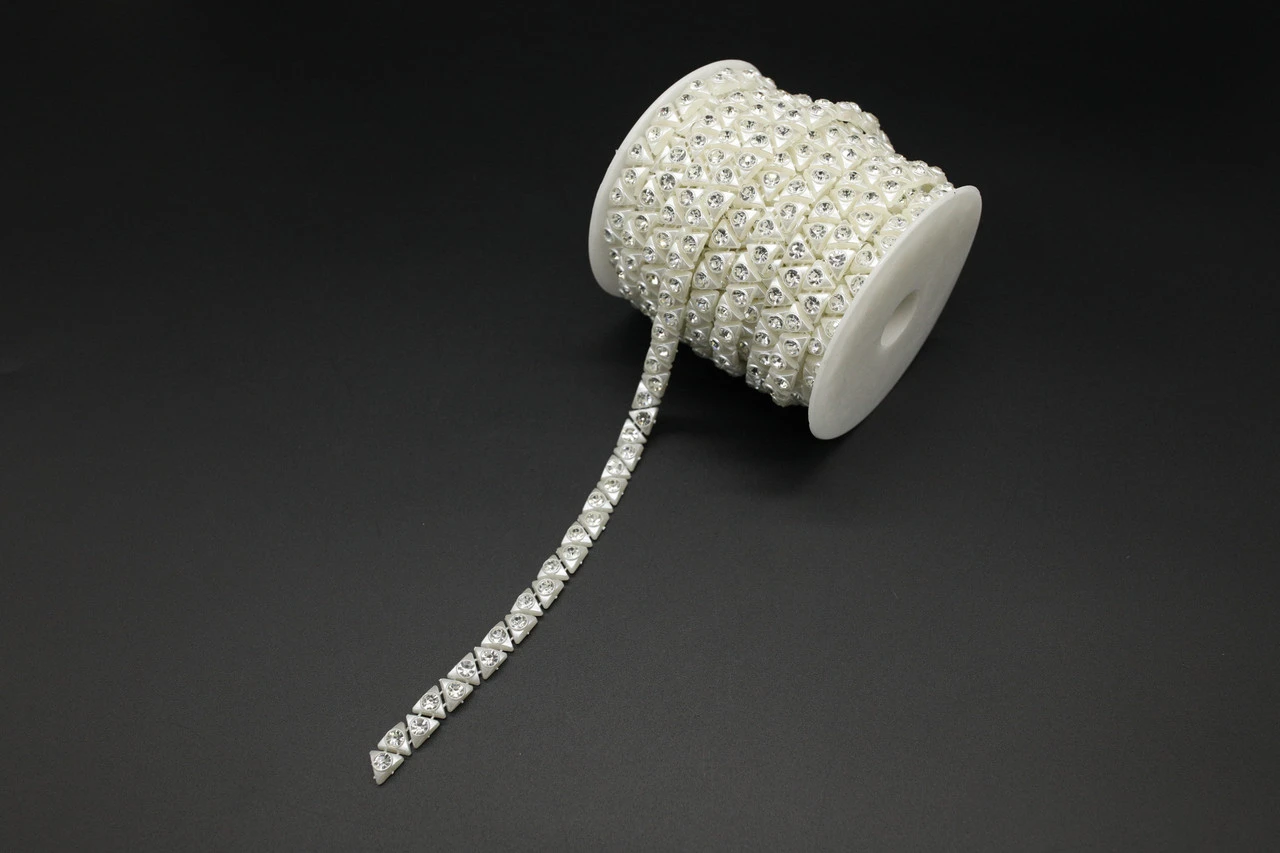 Лента из бусин, 8мм, Цвет «белый» - 2