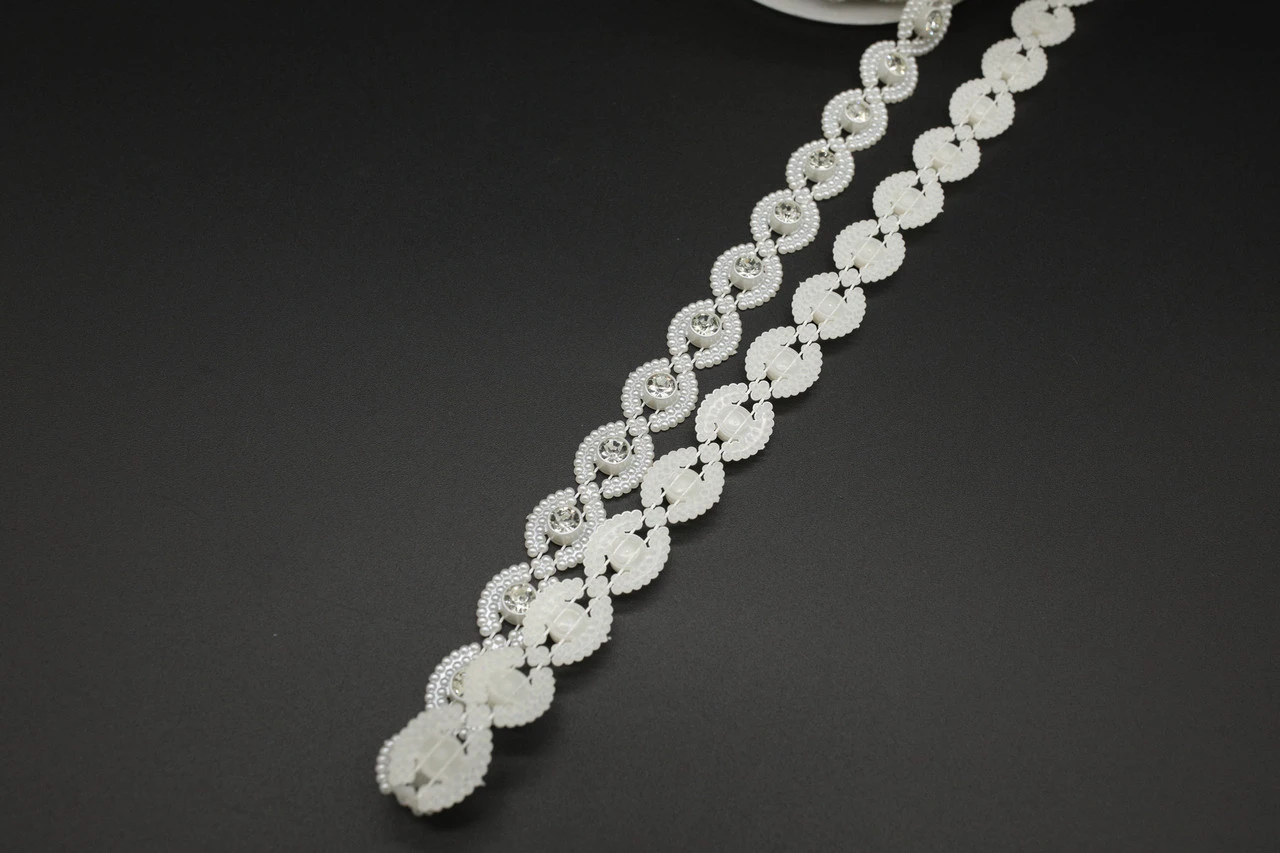 Лента из бусин, 16мм, Цвет «белый» - 2